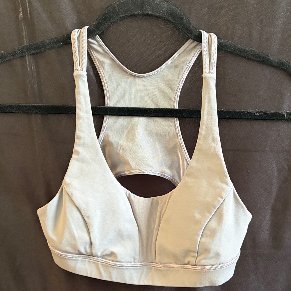 Women's grey racerback Sports Bra
